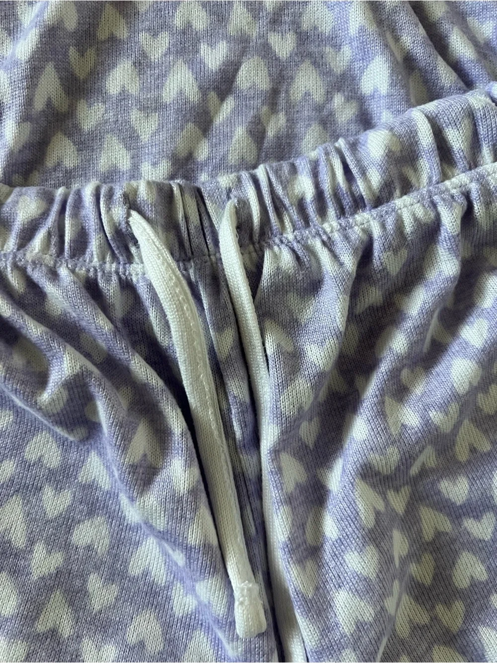 Rene Rofe Lavender & White Heart-Print Short Pajama Set